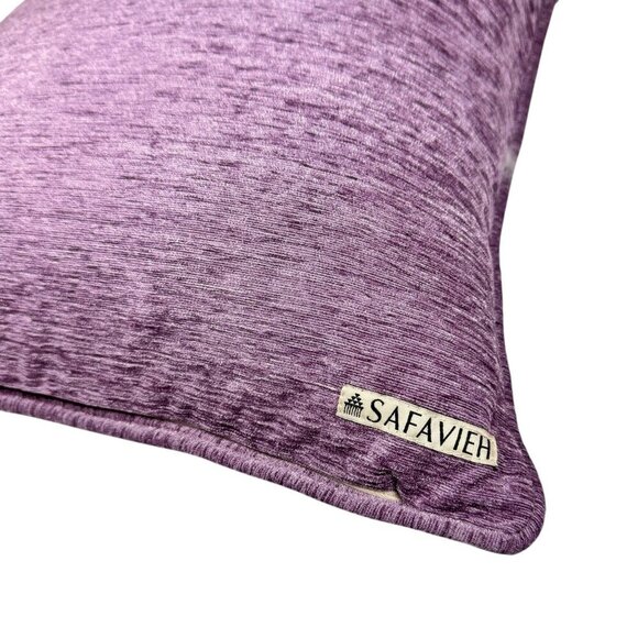 New SAFAVIER Ikat Throw Pillow Velvet Purple White Blue 17x17 Boho Decorative - Picture 3 of 7